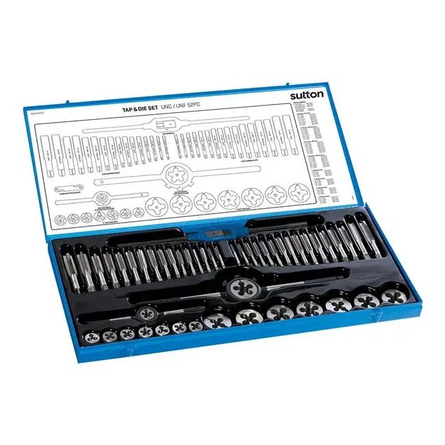 Sutton 1/4-3/4inch UNC/UNF Tap & Die Set - 52 Piece M500NCF52