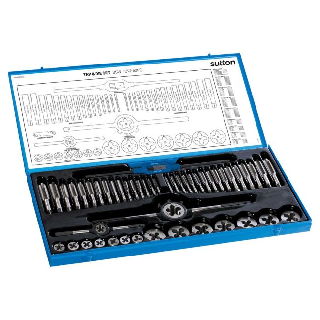 Sutton 52PC Tap & Die Set Ctd4 BSW/UNF M500WNF52