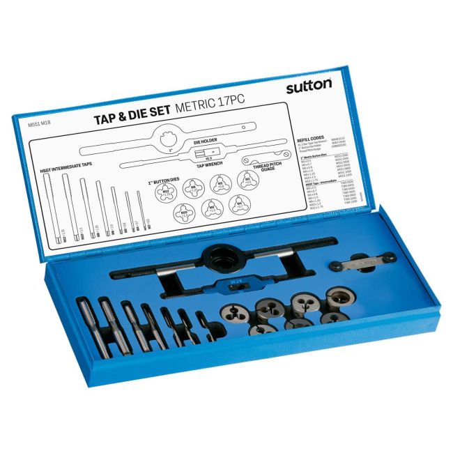 Sutton 17PC HSS Tap & Die Set Metric M551M18