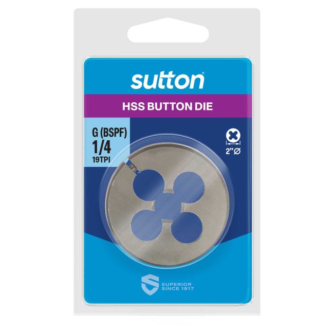 Sutton Button Die 2" OD 1/4 X 19 BSP M5701316