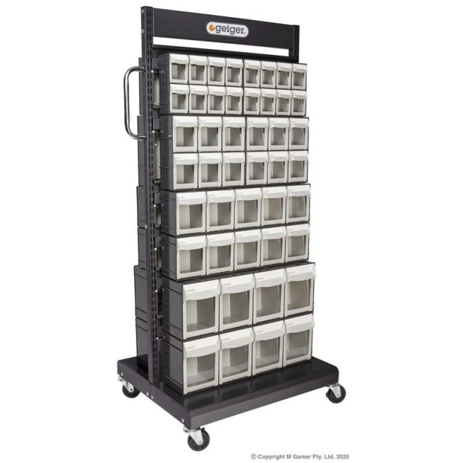 Geiger Double-sided Mobile Pivot Drawer Cart - 92 Drawer MSFO4568X2