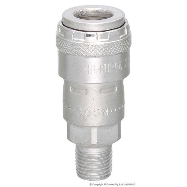 Nitto Kohki 1/4" Male Thread to One Touch Coupling Socket NC20020SM