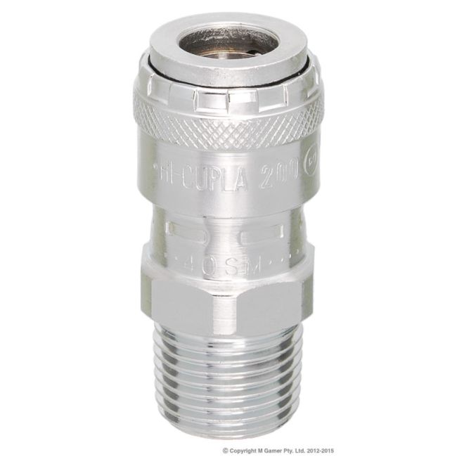 Nitto Kohki 1/2" Male Thread to One Touch Coupling Socket NC20040SM