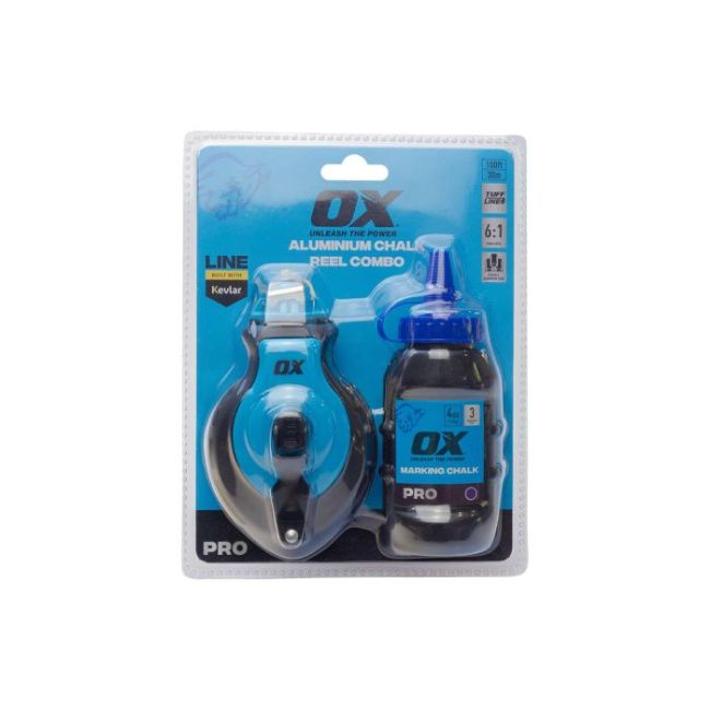 OX Pro Aluminium Kevlar Chalk Line Reel and Refill OX-P506302