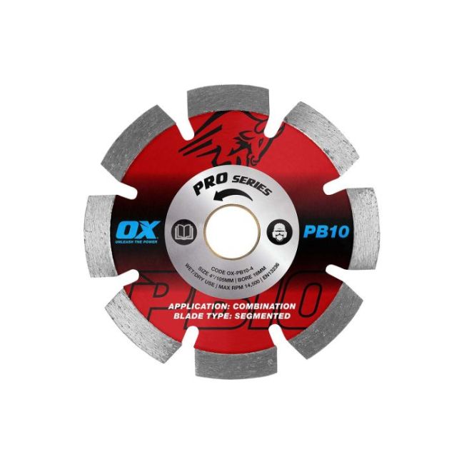 OX Professional PB10 4" Segmented Diamond Blade - Abrasive OX-PB10-4