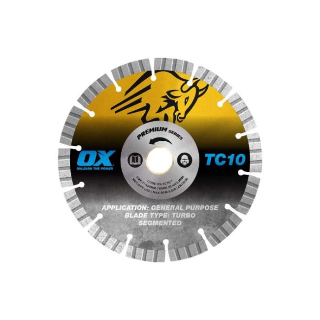 OX Premium Turbo Segmented Blade 180mm - Concrete/General Purpose 
 OX-TC10-7