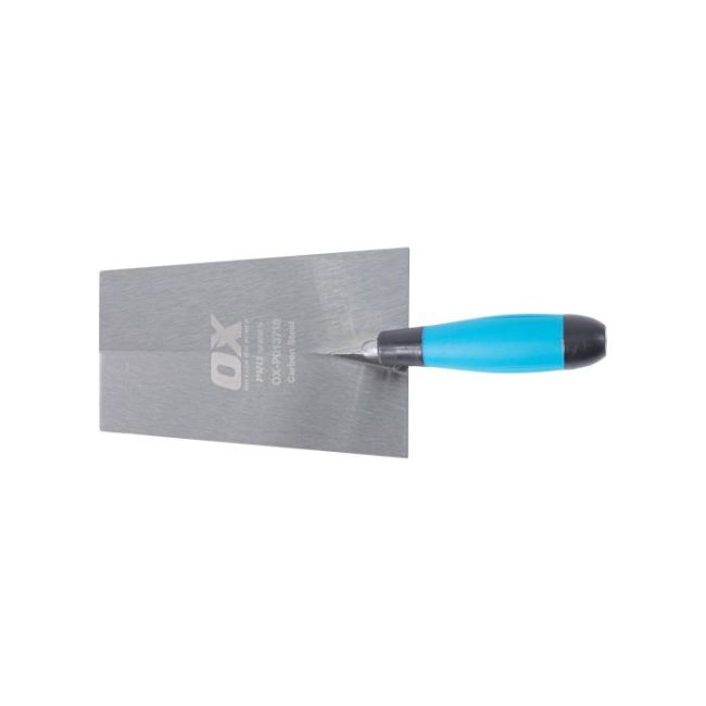 Ox Pro Carbon Steel Bucket/Square Front Trowel - OX Grip 7" 180mm OX-P013718