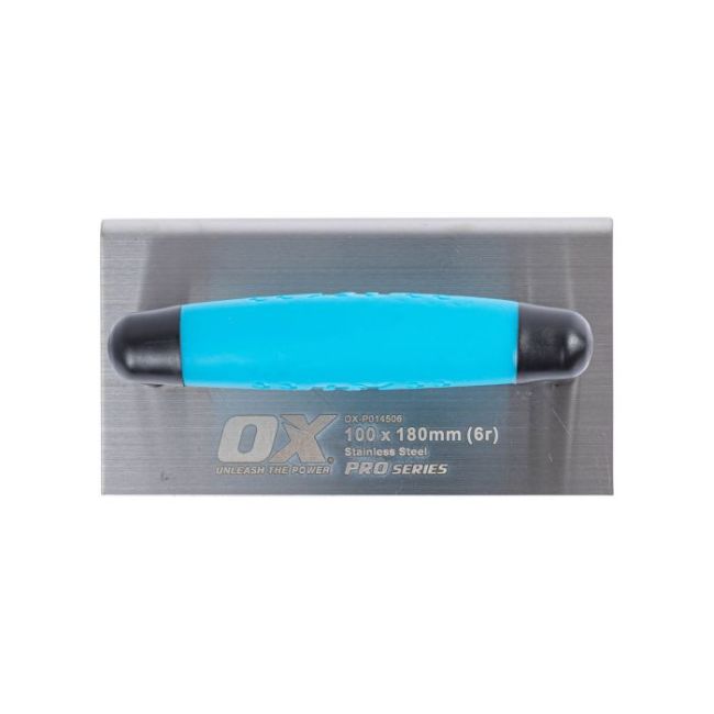 OX Pro Medium Edging Trowel 6mm Radius- 100 x 180mm / 4in x 7in OX-P014506
