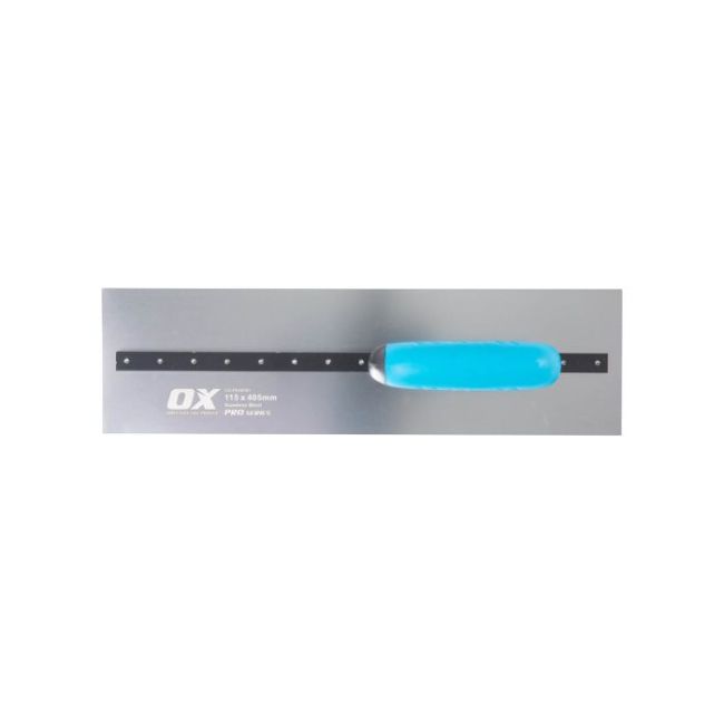 OX Pro 115 x 405mm Stainless Steel Square Finishing Trowel OX-P014781