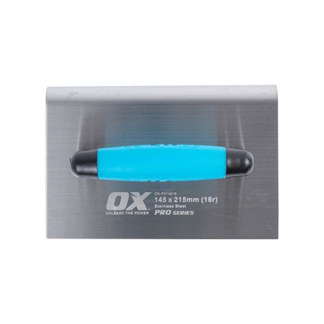 OX Pro Extra Wide Edging Trowel 16mm Radius- 145 x 215mm / 5 3/4in x 8 1/2in OX-P014916
