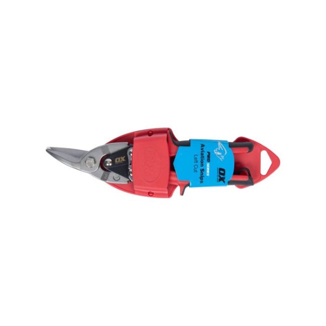 OX Pro Aviation Snips With Holster - Left Cut (Red) OX-P231001