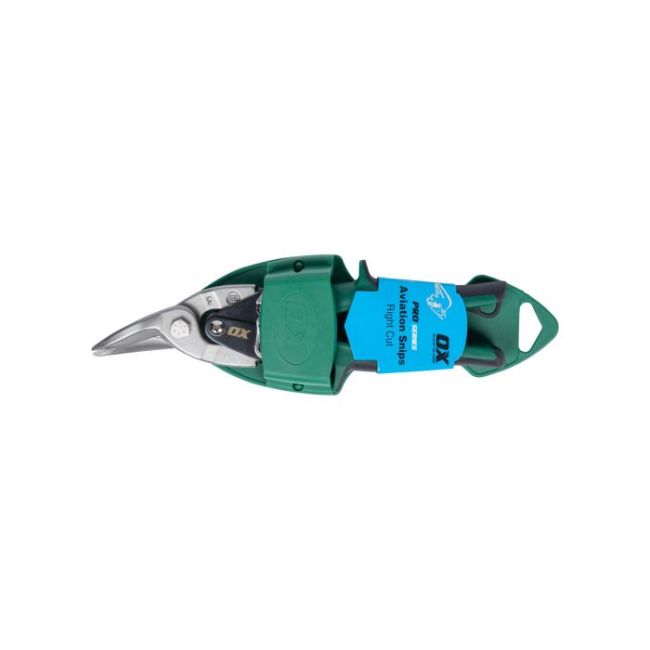 OX Pro Aviation Snips With Holster - Right Cut (Green) OX-P231002