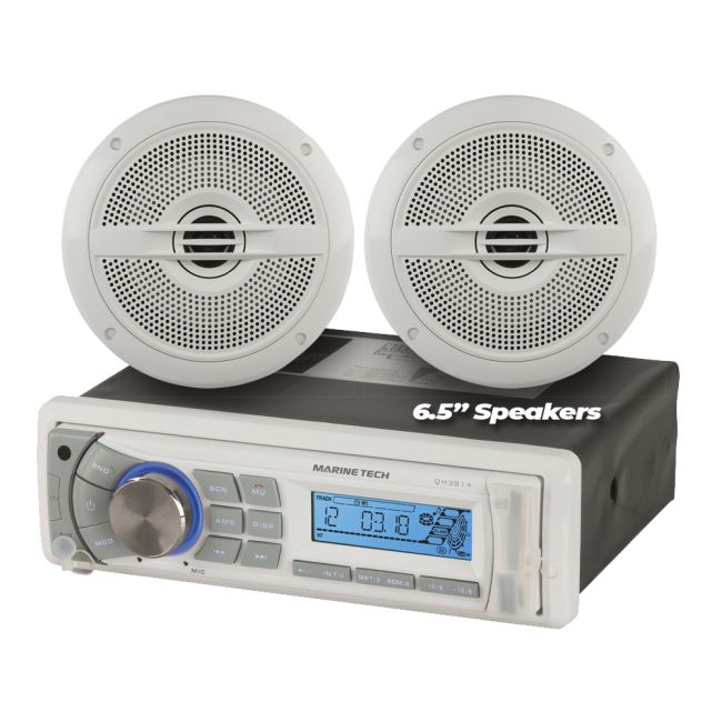 Marine Tech Marine Radio AM/FM With Bluetooth & 6.5' Speakers QM3814-6.5
