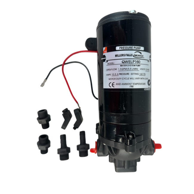 Millers Falls DC 12V Electric Pump 160 PSI 5.5L/min QWELP160