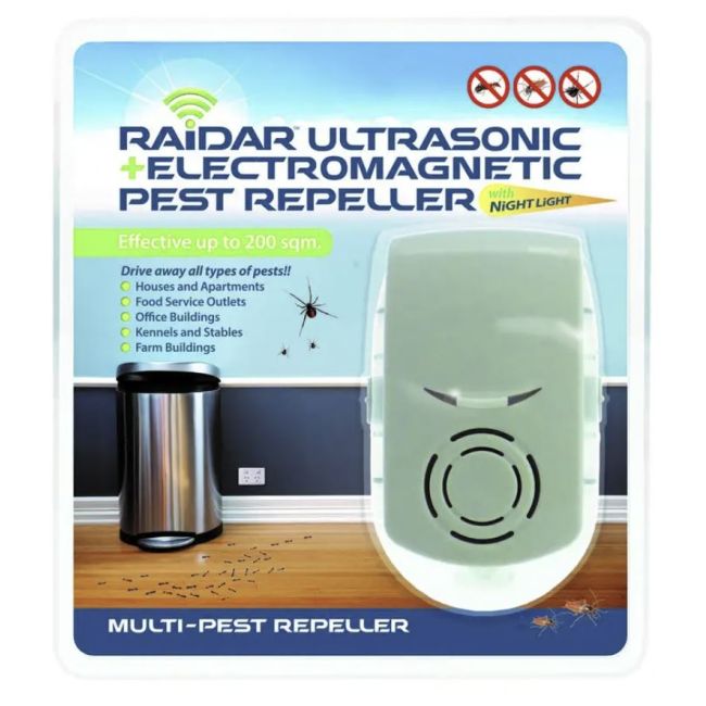 RAiDAR Multi Pest Repeller Electromagnetic & Sonic With Night Light DTAN-C633