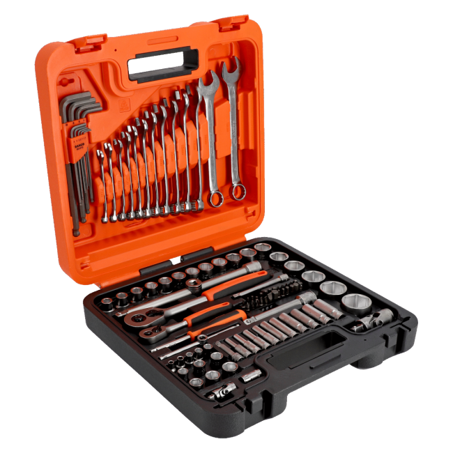 Bahco 1/4"-1/2" Square Drive Socket and Deep Socket Set 98PC S98MC1H