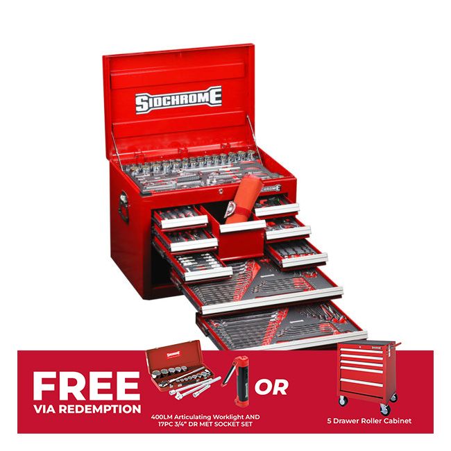 Sidchrome 309PC Metric & AF 10 Drawer Tool Kit SCMT10128