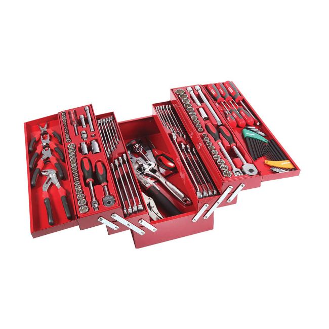 Sidchrome 136 Piece Met A/F Tool Kit 5 Tray Cantilever SCMT10136