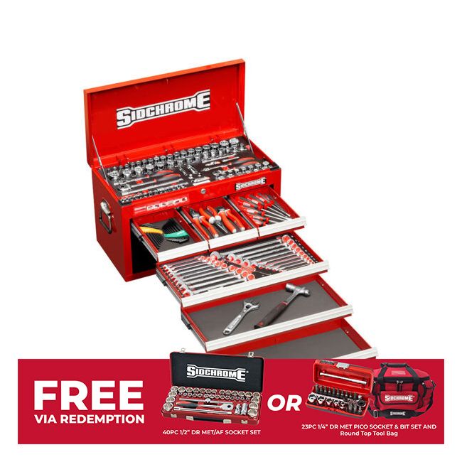 Sidchrome 139PC Metric/AF 6 Drawer Tool Kit SCMT10157
