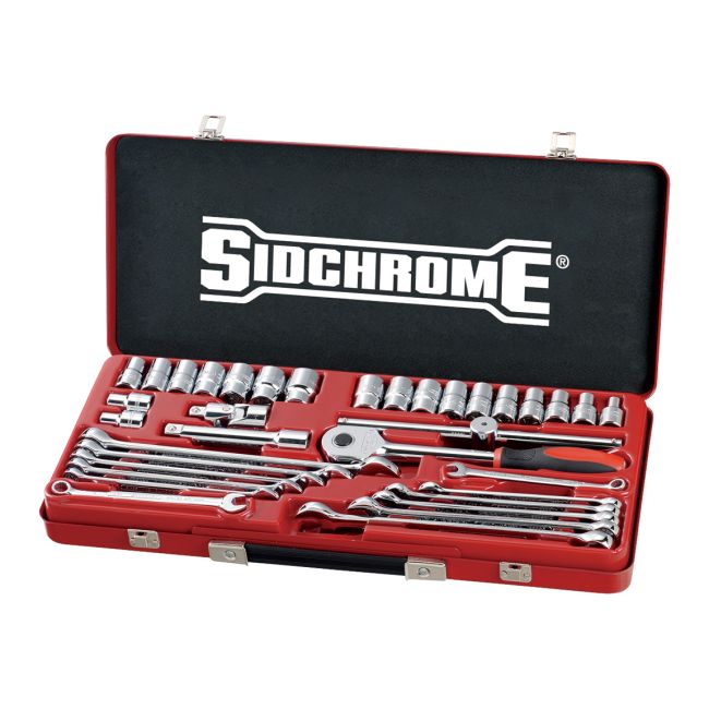 Sidchrome 35Pc 1/2" Drive Socket & Spanner Set Metric/AF SCMT10184
