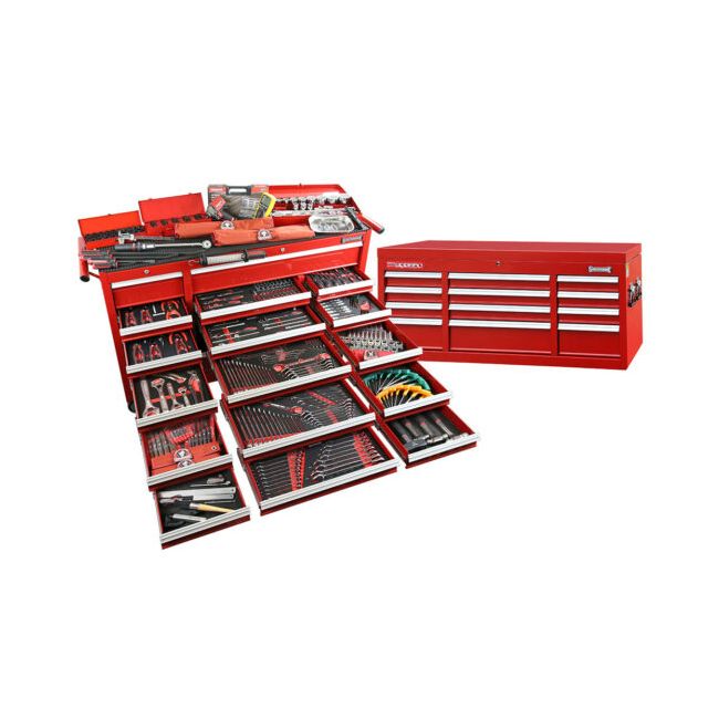 Sidchrome 613PC 20 Drawer Roller Cabinet & Top Chest Tool Kit Metric/AF SCMT11100