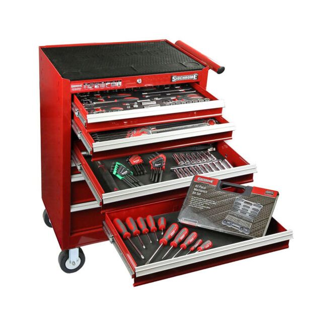 Sidchrome 250PC 7 Drawer Roller Cabinet Tool Kit Metric/AF SCMT11600