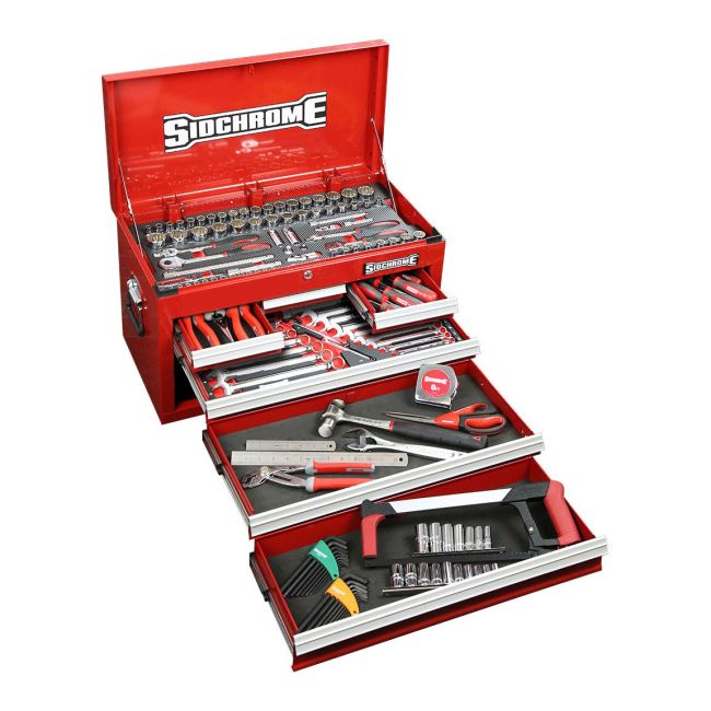 Sidchrome 162 Piece Met A/F Tool Kit Top Chest SCMT11700