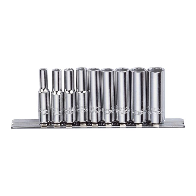 Sidchrome 9Pc 1/4'' Drive Socket Set Deep AF SCMT12430