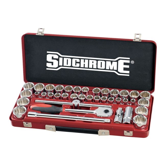 Sidchrome Set Socket 1/2 Dr AF/Met 40Pcs SCMT14105