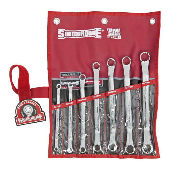 Sidchrome 7Pc Ring Spanner Set Metric SCMT21206