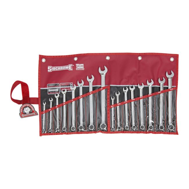 Sidchrome 16Pc Ring & Open End Spanner Set Metric/AF SCMT22105