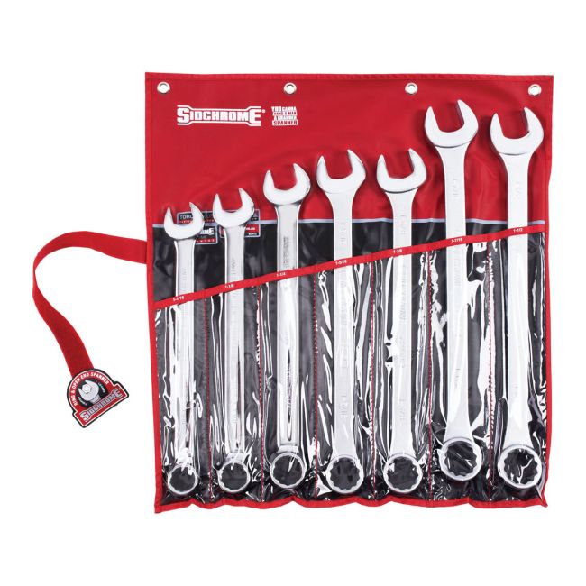Sidchrome 7Pc Ring & Open End Spanner Set AF Large Size SCMT22413