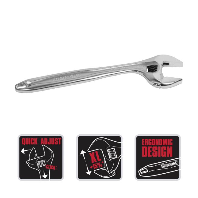 Sidchrome Quick Adjustable Wrench Chrome 450mm/18'' SCMT25176