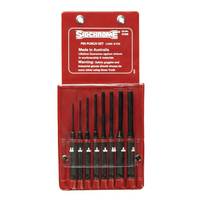 Sidchrome 8Pc Pin Punch Set Long SCMT27205