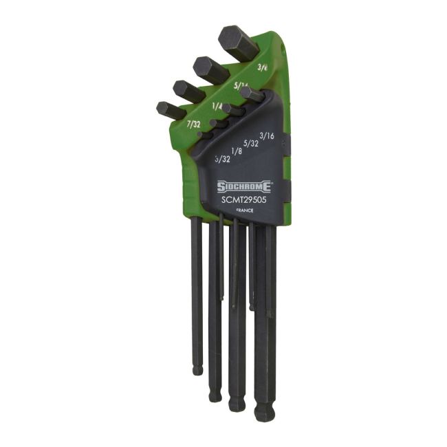 Sidchrome 8Pc Hex Key Set Long Ball End AF SCMT29505