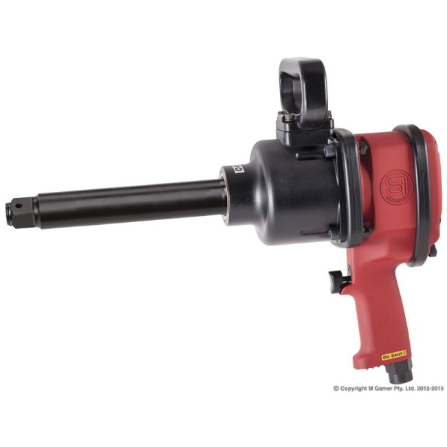 Shinano 1" Heavy Duty Pistol Grip Impact Wrench with 8" Extended Anvil SI1868