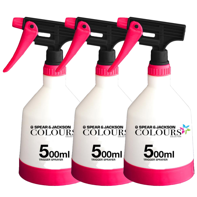 Spear & Jackson 500ML Colours Trigger Spray 3 Pack SJ-CTSP