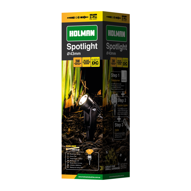 Holman Spot Light 43mm x 3W - White SLW433