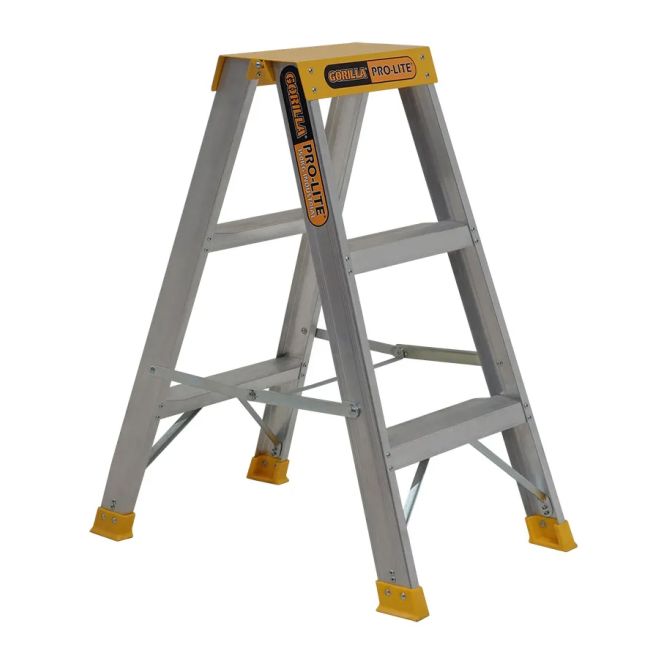 Gorilla 0.85M 150KG 3 Step Pro-Lite Double Sided Aluminium Ladder SM003-PRO