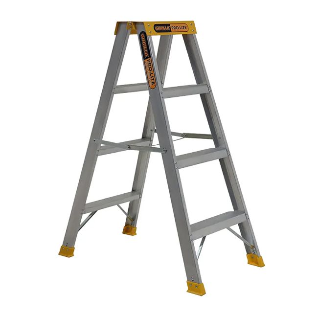 Gorilla Ladder Double sided A-frame 4 Step 1.15m Pro-Lite Aluminium 150kg Industrial SM004-PRO