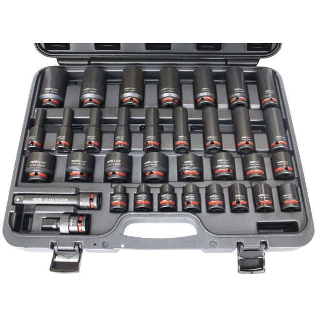 SP Tools Socket Set Impact 1/2"Dr 6Pt 34 Piece Sae SP20327
