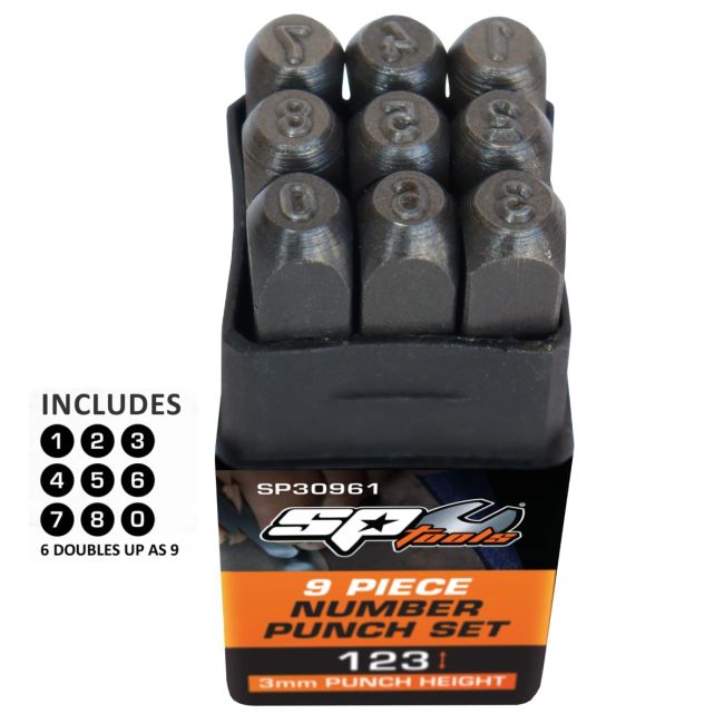 SP Tools 9PC Number Punch Set SP30961