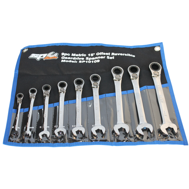 SP Tools 9PC Metric Gear Drive Reversible Spanner Set SP10109