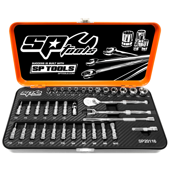 SP Tools Socket Set 35 Piece 1/4"Dr Inhex Torx & Spline Metric SP20116