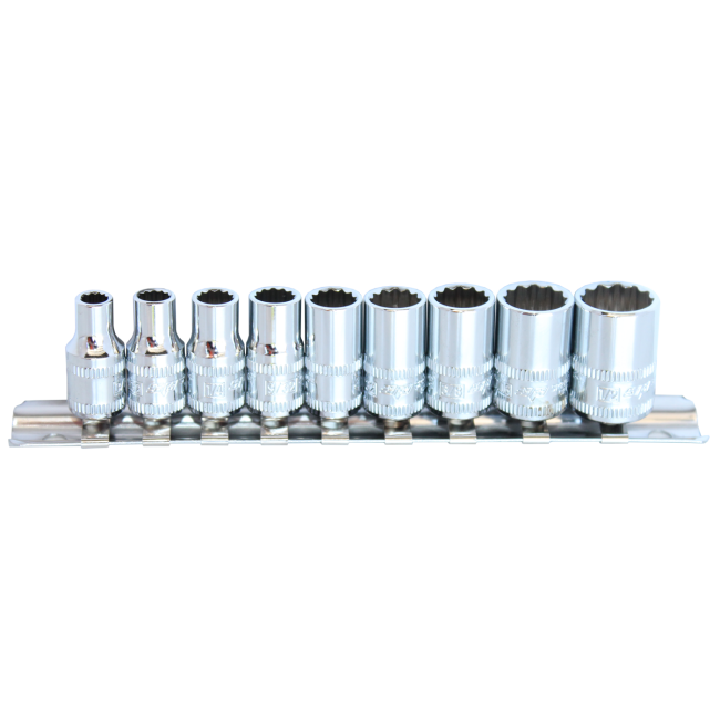 SP Tools Socket Set 9 Piece 1/4"Dr 12Pt Sae SP20131