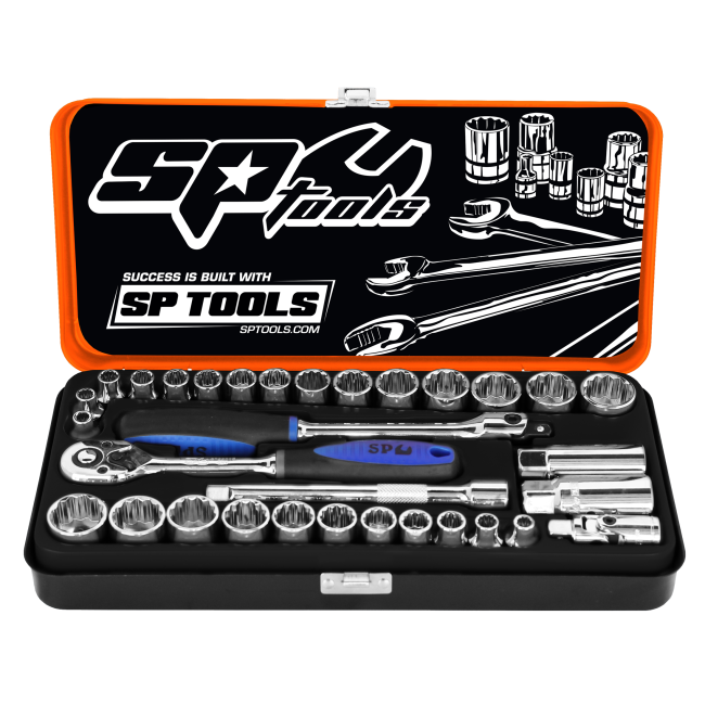SP Tools Socket Set 3/8Dr 12Pt 32Pc Metric/Sae SP20200