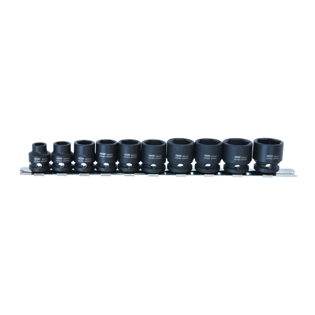 SP Tools 10PC 3/8"DR Metric Stubby Impact Socket Rail Set SP20255