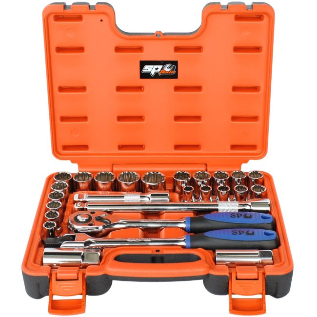 SP Tools 26 Piece 1/2" Dr Metric/SAE Socket Set SP20306