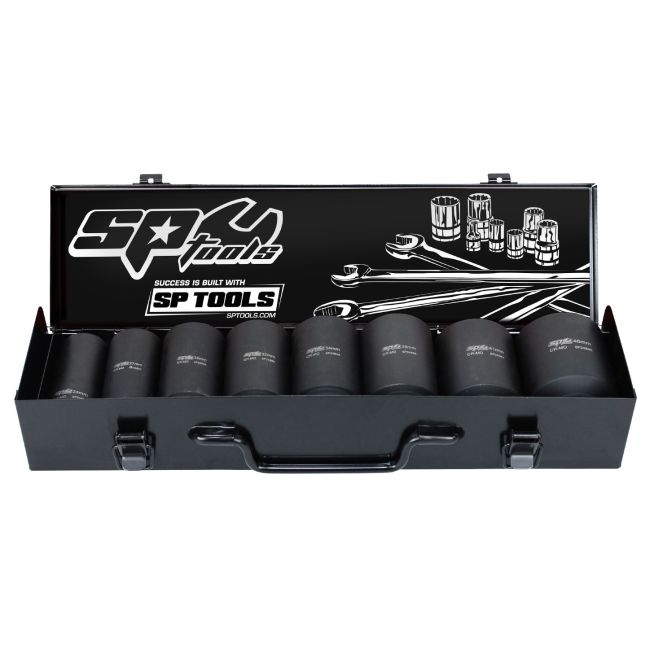 SP Tools 8Pc 3/4" Dr Metric Deep Impact Socket Kit SP20420
