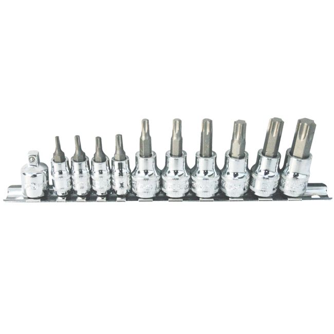 SP Tools 11PC 1/4"Dr & 3/8"Dr Inhex Torx Socket Rail Set SP20440